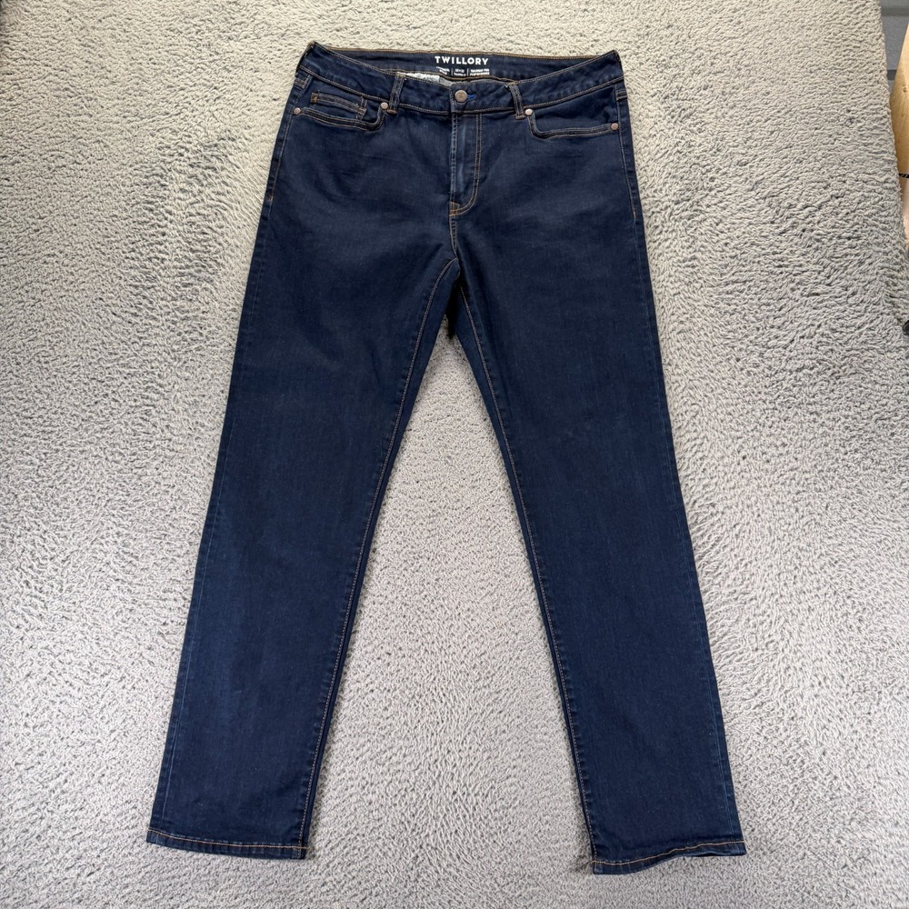 Twillory Jeans Men's 33x32 Blue Cotton Denim Straight Leg Slim Workwear Travel